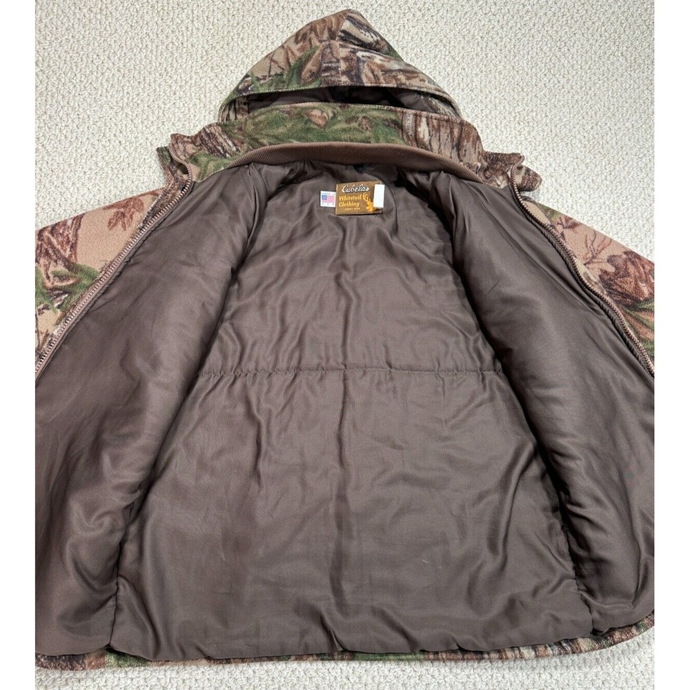 Vtg Cabelas Whitetail Clothing Jacket Mens M Camo Goretex Fleece Hooded Coat USA - Picture 3 of 16